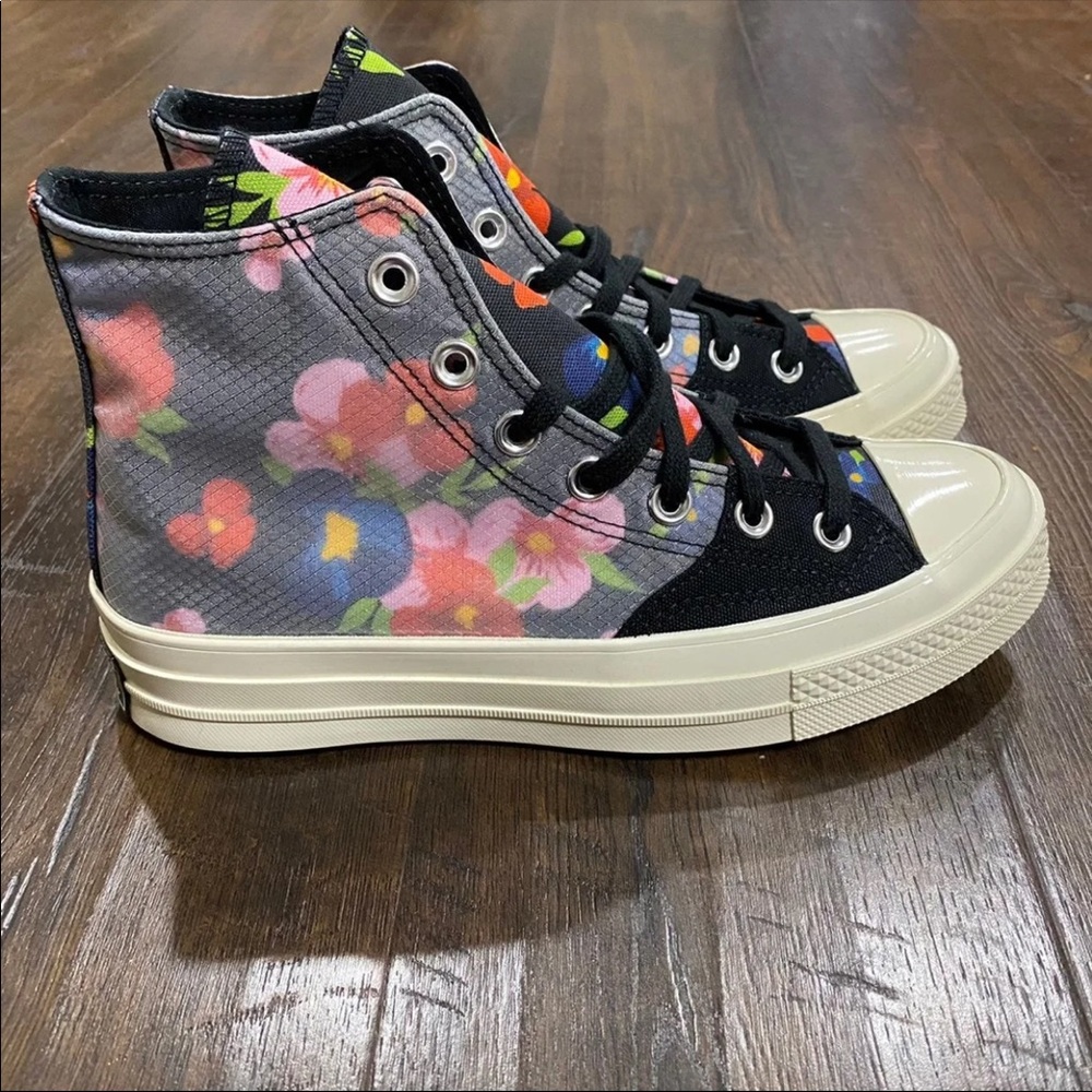 Converse Chuck Taylor 70 Floral Black Egret High Top Sneakers Size 6 Women - Picture 6 of 11